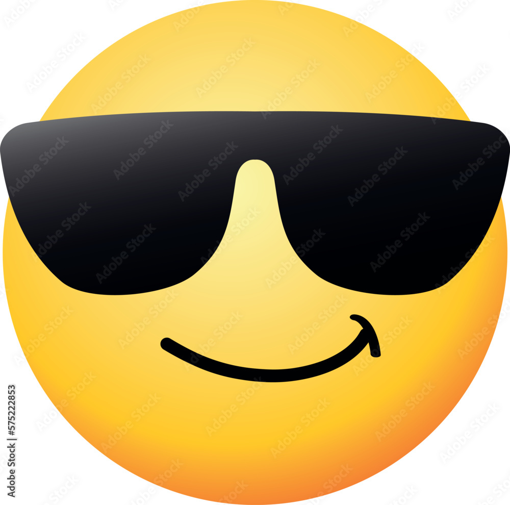 Vektorov Grafika High Quality Emoticon With Sunglasses Emoji Vector 