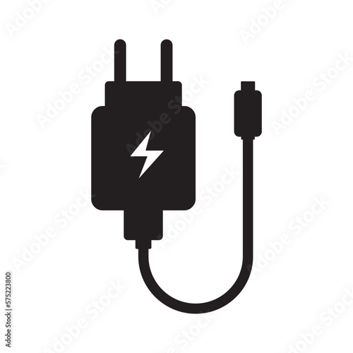 Charger icon isolated flat design vector illustration.