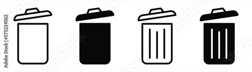 trash bin icon set. bin icon symbol sign, vector illustration