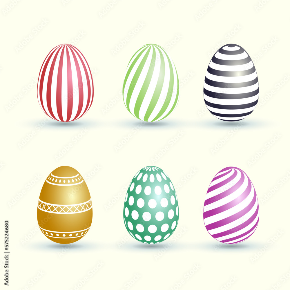 Easter egg illustration with strip, realistic easter egg Easter egg illustration with strip, realistic easter egg