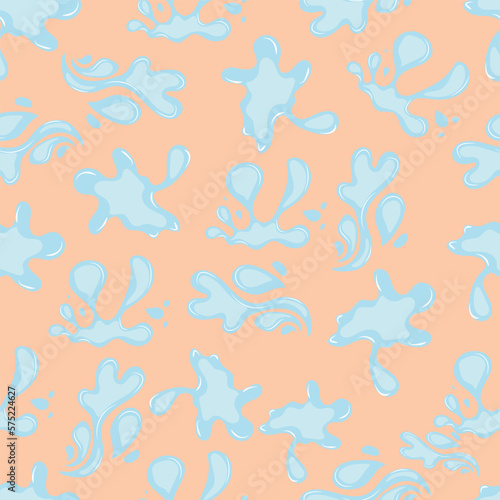 seamless pattern with water splashes on a beige background