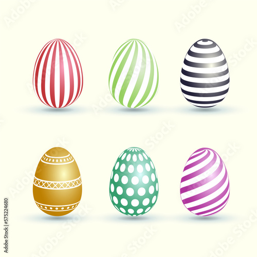 Easter egg illustration with strip, realistic easter egg