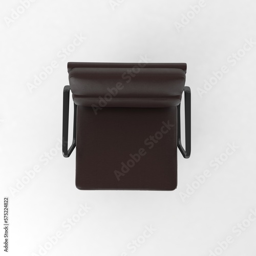 Office Chair top view, modern designer furniture, Chair isolated on white background