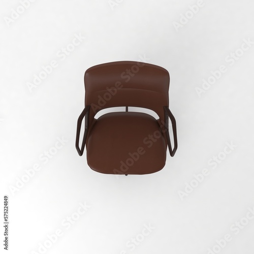 Office Chair top view, modern designer furniture, Chair isolated on white background