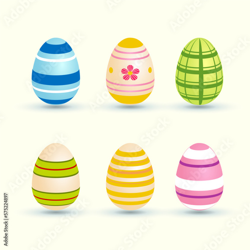 Coloring easter eggs collection, religious holiday and egg hunting