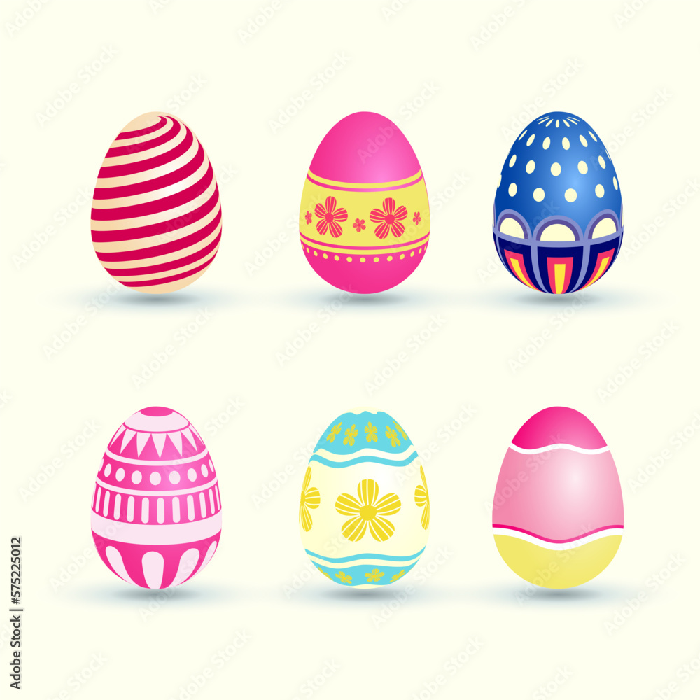 Coloring easter eggs collection, religious holiday and egg hunting