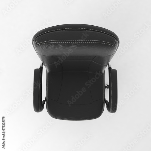 Office Chair top view, modern designer furniture, Chair isolated on white background