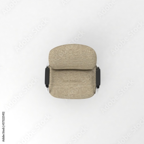 Office Chair top view, modern designer furniture, Chair isolated on white background