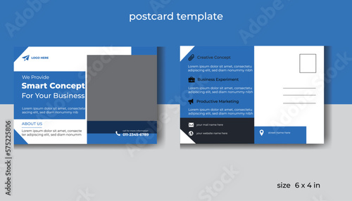 Modern corporate business marketing postcard template	