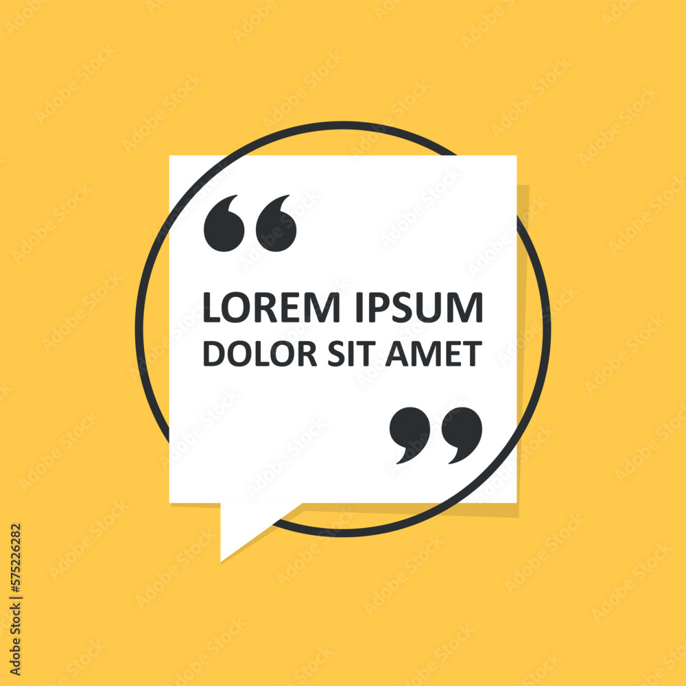 Quote frame blank template icon in flat style. Empty speech bubble vector illustration on isolated background. Textbox sign business concept. Quote frame blank template icon in flat style. Empty speech bubble vector illustration on isolated background. Textbox sign business concept.