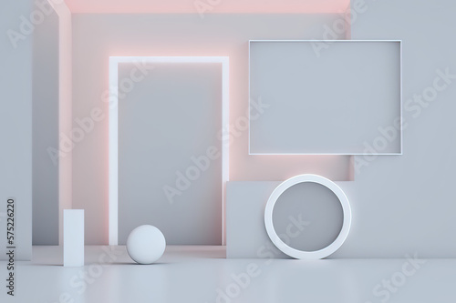 Minimalistic display with open area. Photo generative AI