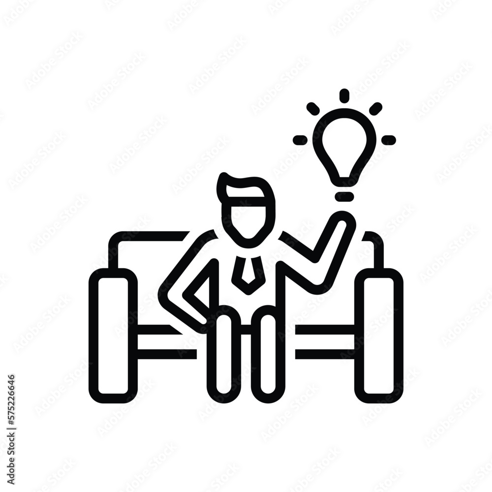 Black line icon for realized Black line icon for realized