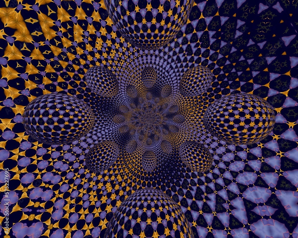 Purple, yellow and blue abstract background, with spectacular inserts ...