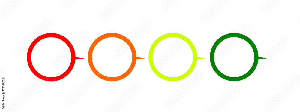 Infographic vector label with icon and four options step isolated on white background, Red with orange and green color circle pattern for presentation business ideasbanners workflow layout process Infographic vector label with icon and four options step isolated on white background, Red with orange and green color circle pattern for presentation business ideasbanners workflow layout process