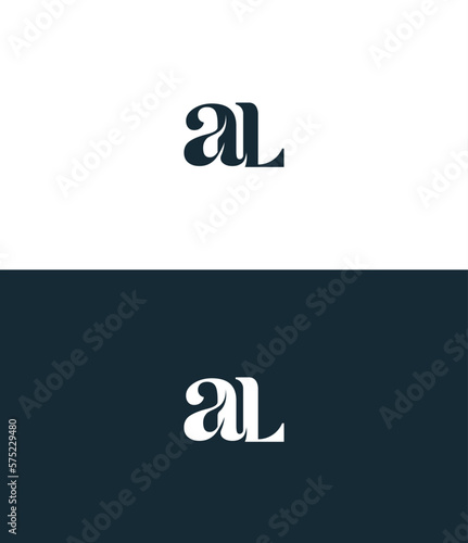 Letter AL, LA  logo formed simple and modernity in golden color.