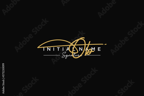 Initial OB signature logo template vector. Hand drawn Calligraphy lettering Vector illustration.