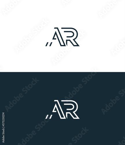 Alphabet letter icon logo AR, RA.