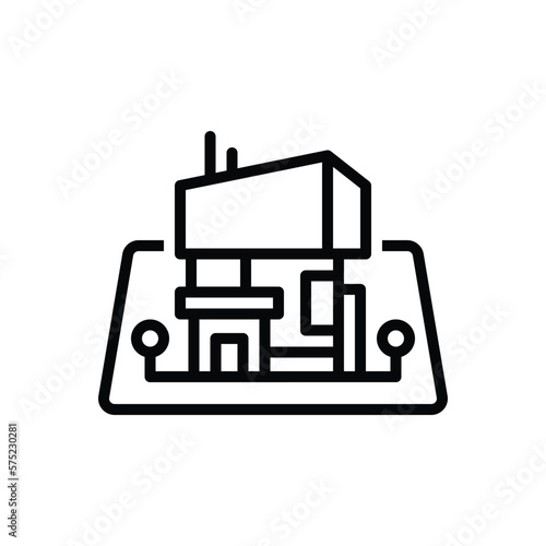 Black line icon for architectural