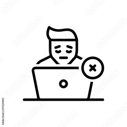 Black line icon for cant
