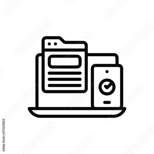 Black line icon for compatibility