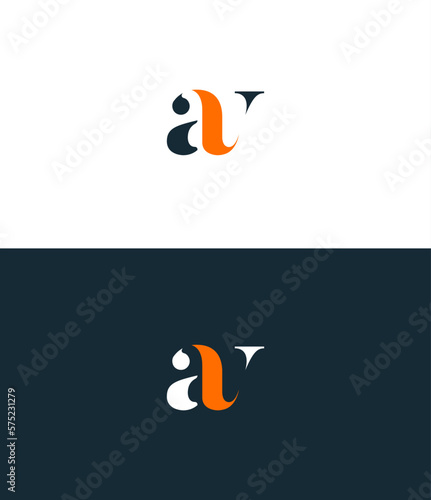 AV, VA letter logo design template elements. Modern abstract digital alphabet letter logo. Vector illustration. New Modern logo.
