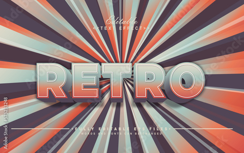 editable colorful retro style text effect.typhography logo