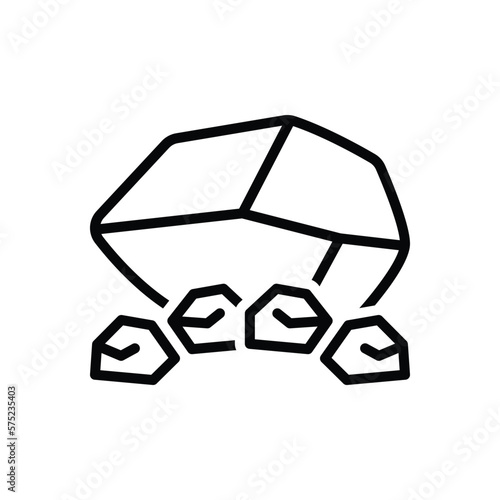 Black line icon for rocks