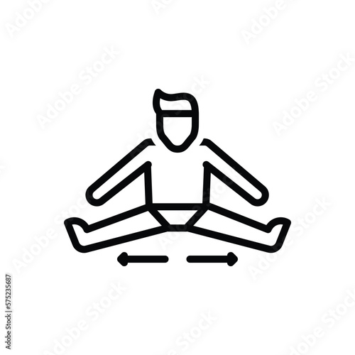 Black line icon for stretch