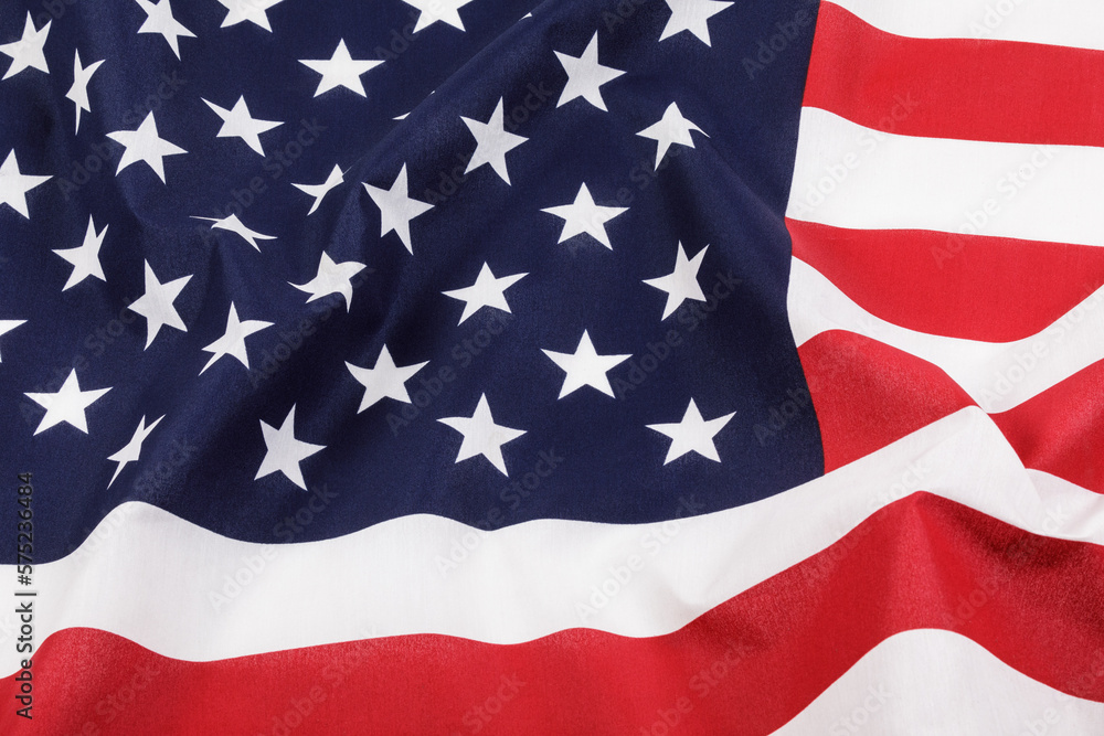 Obraz premium Close up of the American Flag showing the stars and strips