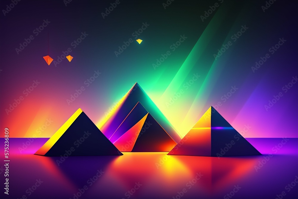 egypt, pyramid, desert, sunset, sky, sun, landscape, vector, tent ...