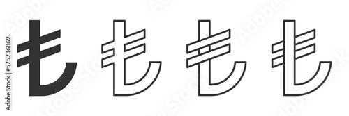 Turkish lira vector signs collection