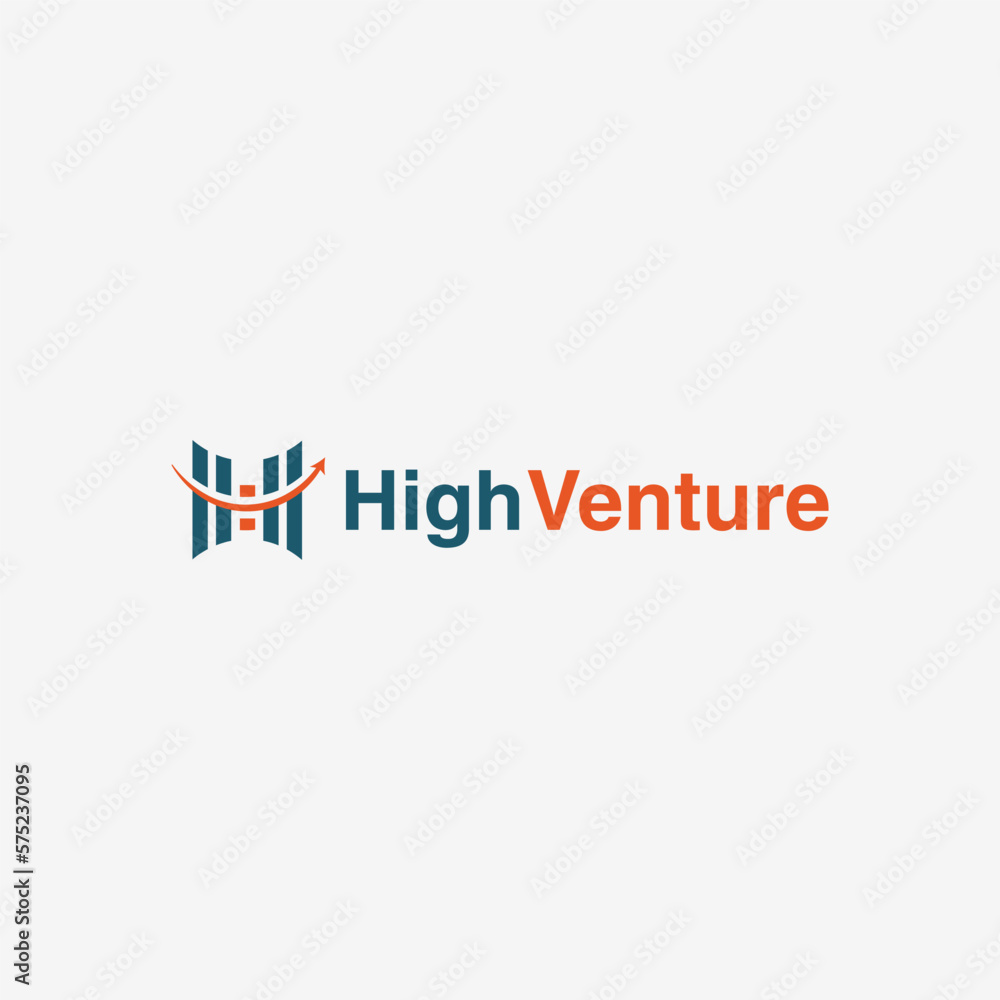 bold mark symbol high venture logo branding design vector idea inspiration. creative modern monogram initial H logo design for venture, fund, capital, finance and investment 