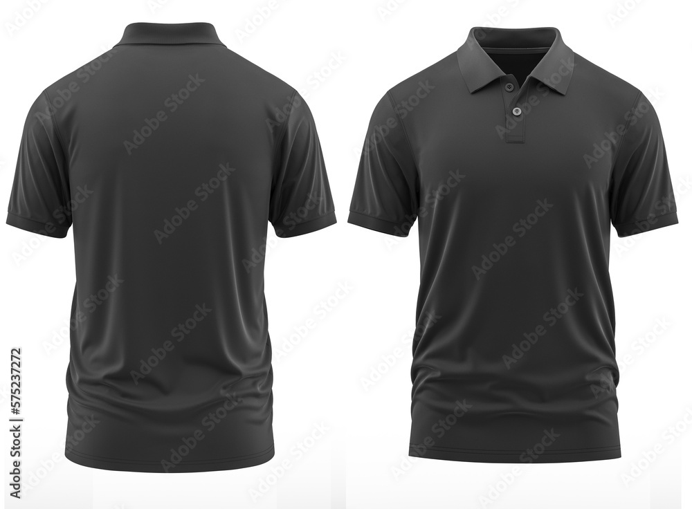 Polo shirt Short-Sleeve rib collar and cuff ( Realistic 3d renders ) Black Polo shirt Short-Sleeve rib collar and cuff ( Realistic 3d renders ) Black