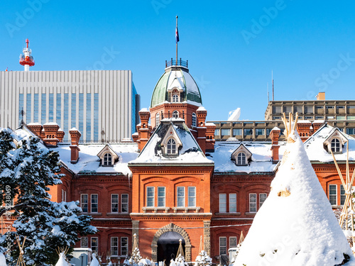 冬の北海道庁旧本庁舎（道庁赤レンガ庁舎）