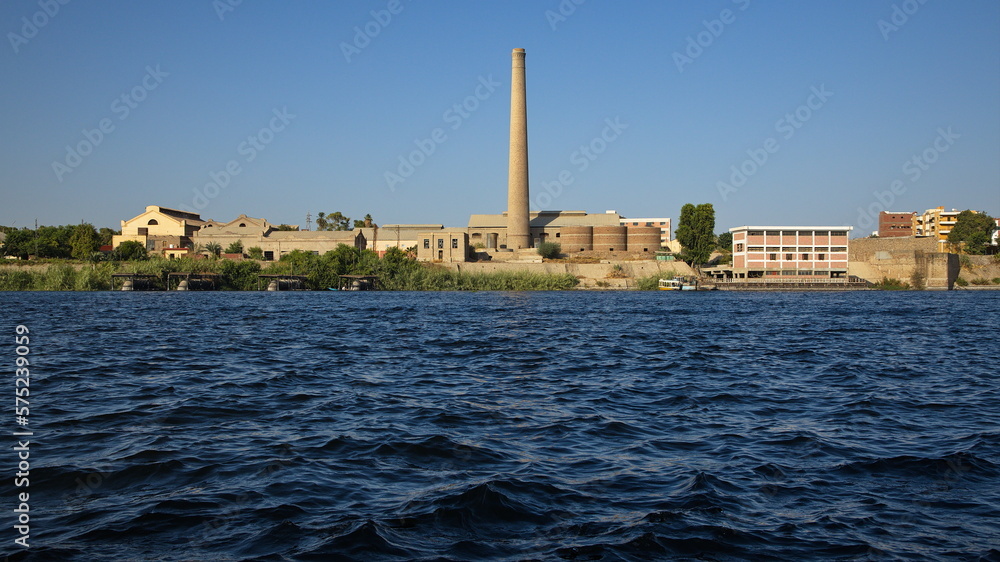 Filtration plant at Kom Ombo on the shore of Nile in Egypt, Africa

