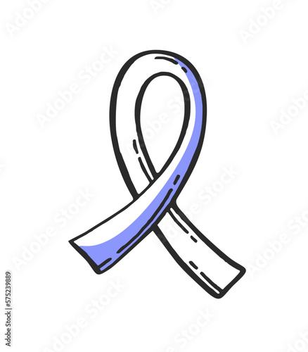 Ribbon Oncology Medical Pharmaceutical hospital symbol Vector illustration of medical equipment, hand-drawn