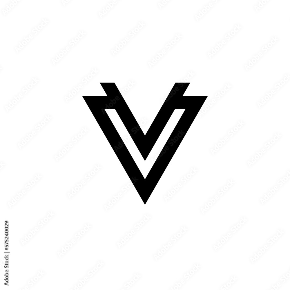 v abstract minimalist logo design