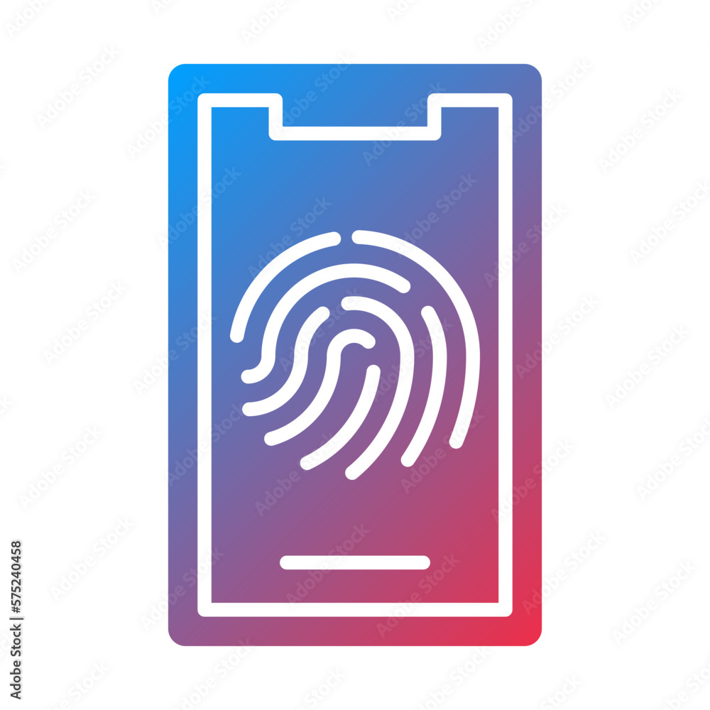 Vector Design Mobile Fingerprint Icon Style Vector Design Mobile Fingerprint Icon Style