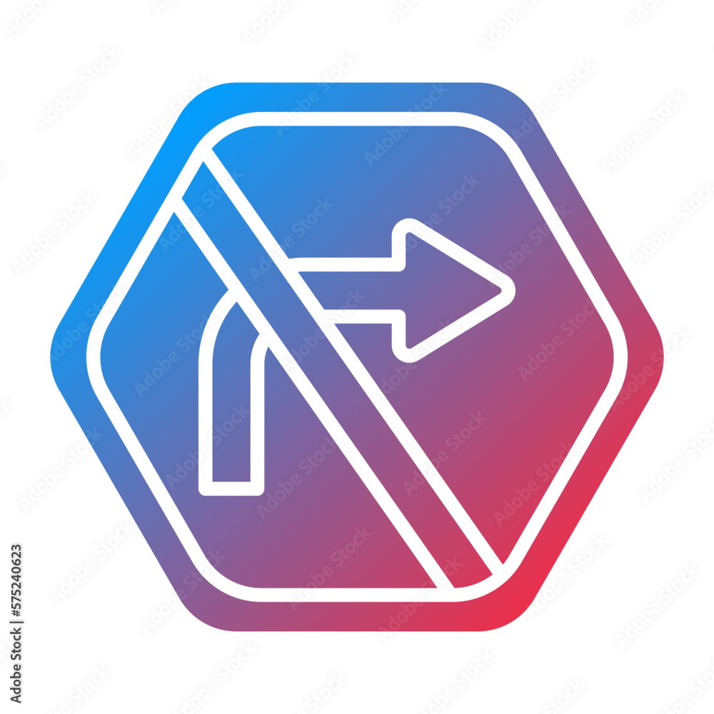 Vector Design No Right Turn Icon Style Vector Design No Right Turn Icon Style