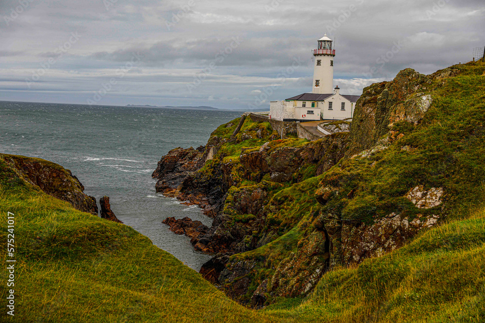 Lighthouse along coast in Ireland