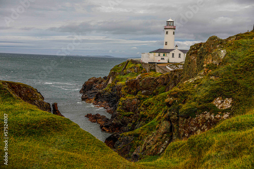 Lighthouse along coast in Ireland