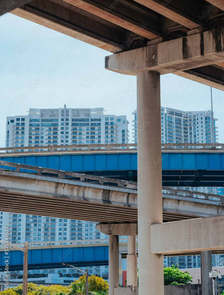 Obraz premium building in the city bridge Brickell Downtown Miami