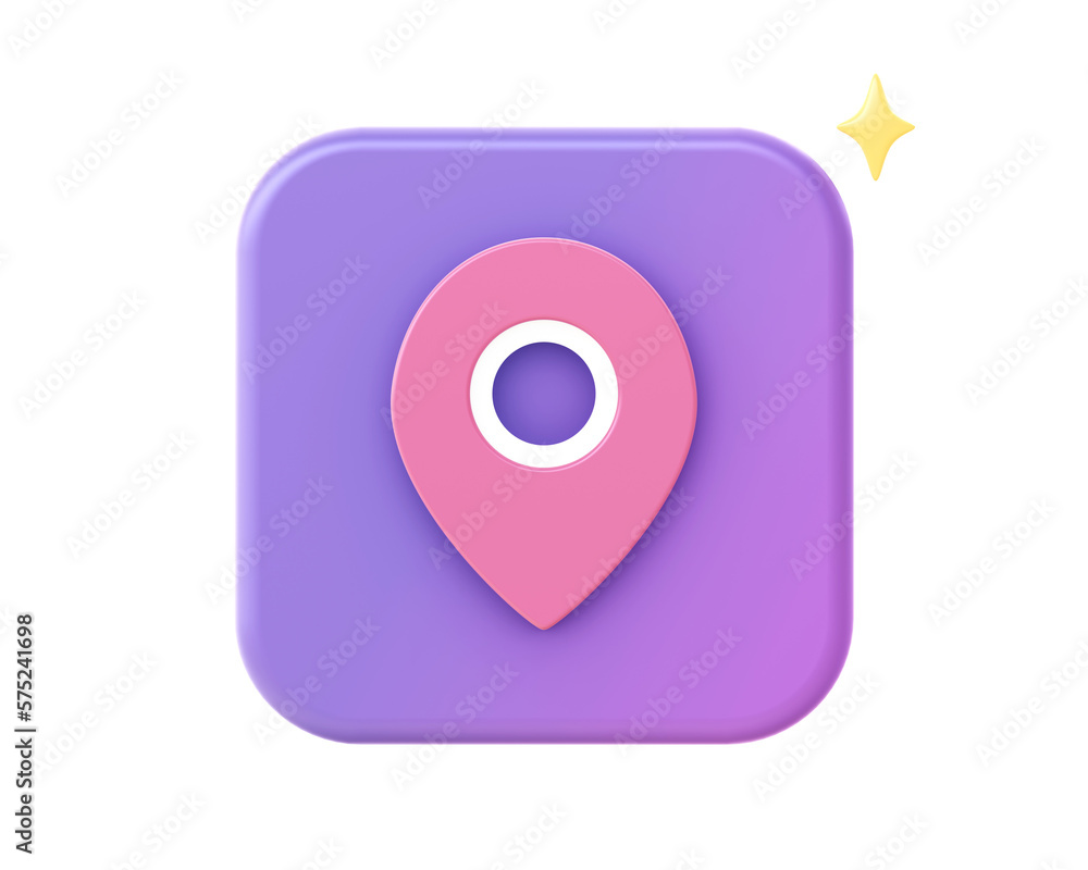3d render of purple map pointer location icon for UI UX web mobile apps social media ads designs 3d render of purple map pointer location icon for UI UX web mobile apps social media ads designs