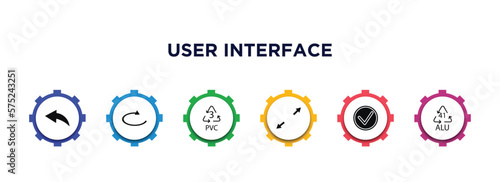 user interface filled icons with infographic template. glyph icons such as arrow address back, loop arrow, 3 pvc, scale arrows, right, 41 alu vector. photo