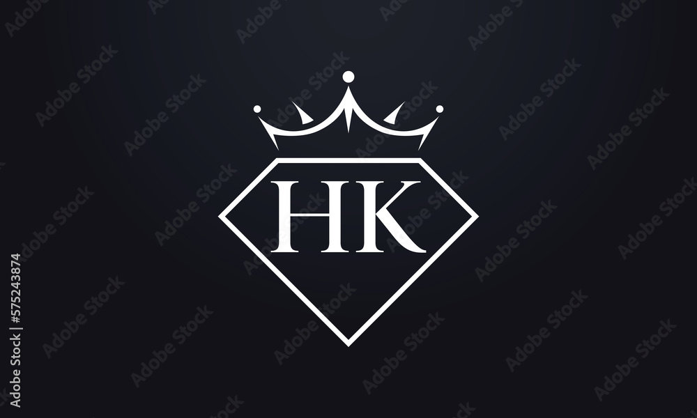 Diamond crown vector. Luxury queen logo for jewelry vector with letters