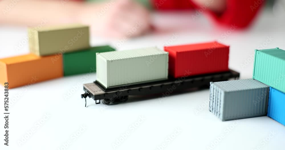 Global business logistics import export railway closeup Global business logistics import export railway closeup