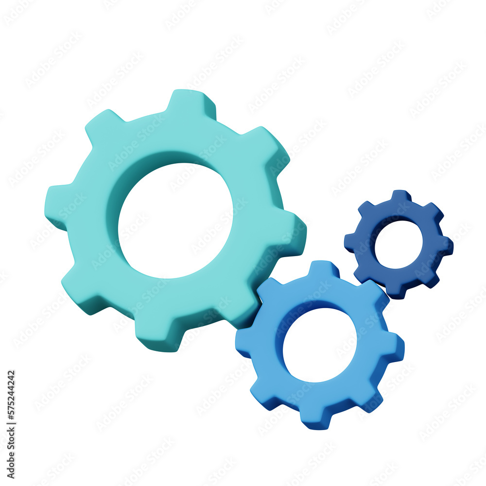 3d cute gear icon minimal style. brainstorm, business, teamwork, leadership concept. 3d render illustration with cilpping mark. 3d cute gear icon minimal style. brainstorm, business, teamwork, leadership concept. 3d render illustration with cilpping mark.