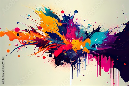 Colorful abstract paint splatter background