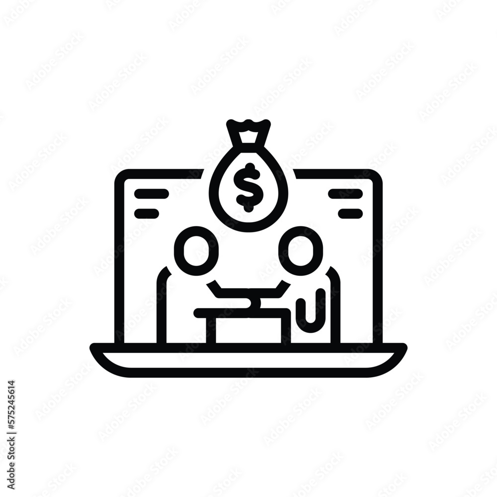 Black line icon for affiliation Black line icon for affiliation