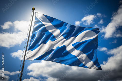 Scotland flag on sunny sky